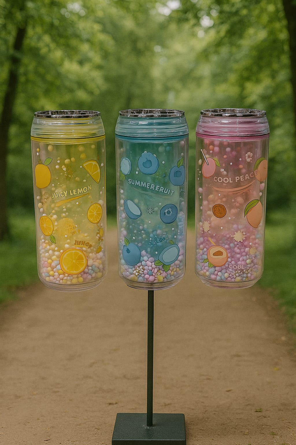 Cool Peach Glitter Tumbler with Straw – Double Wall Sipper Cup for Kids