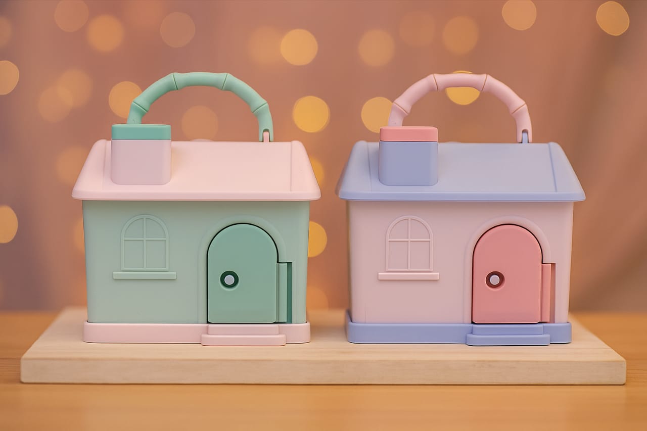 Pastel House Piggy Bank – Cute & Durable Coin Saver for Kids