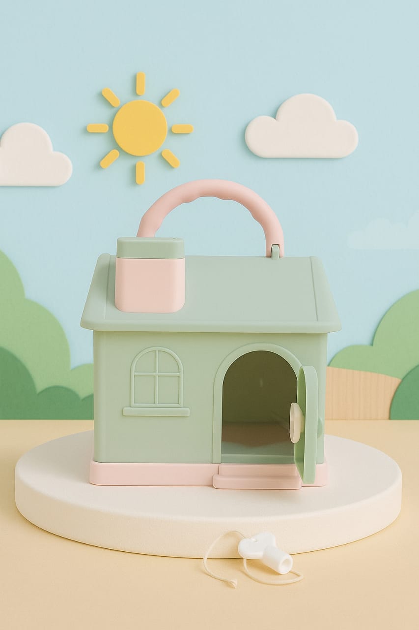 Pastel House Piggy Bank – Cute & Durable Coin Saver for Kids