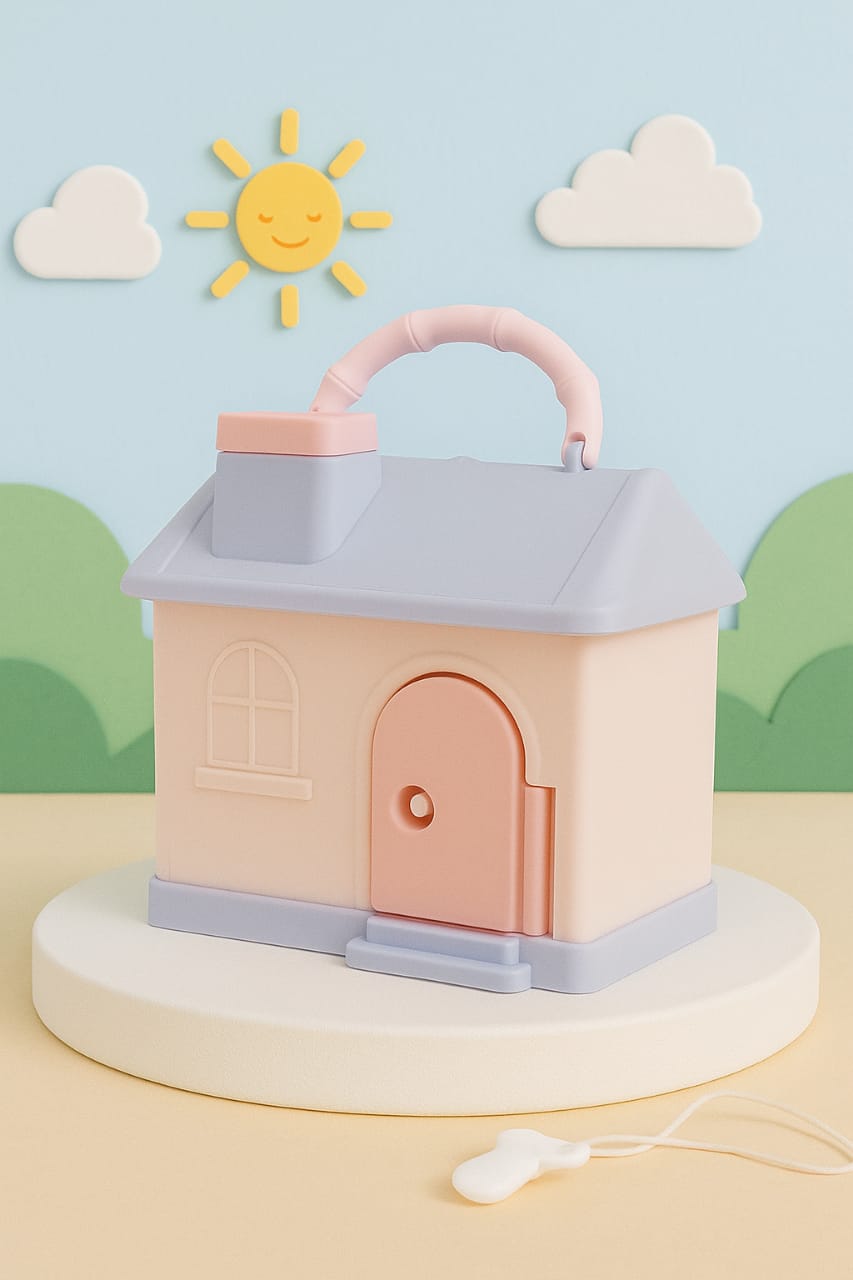 Pastel House Piggy Bank – Cute & Durable Coin Saver for Kids