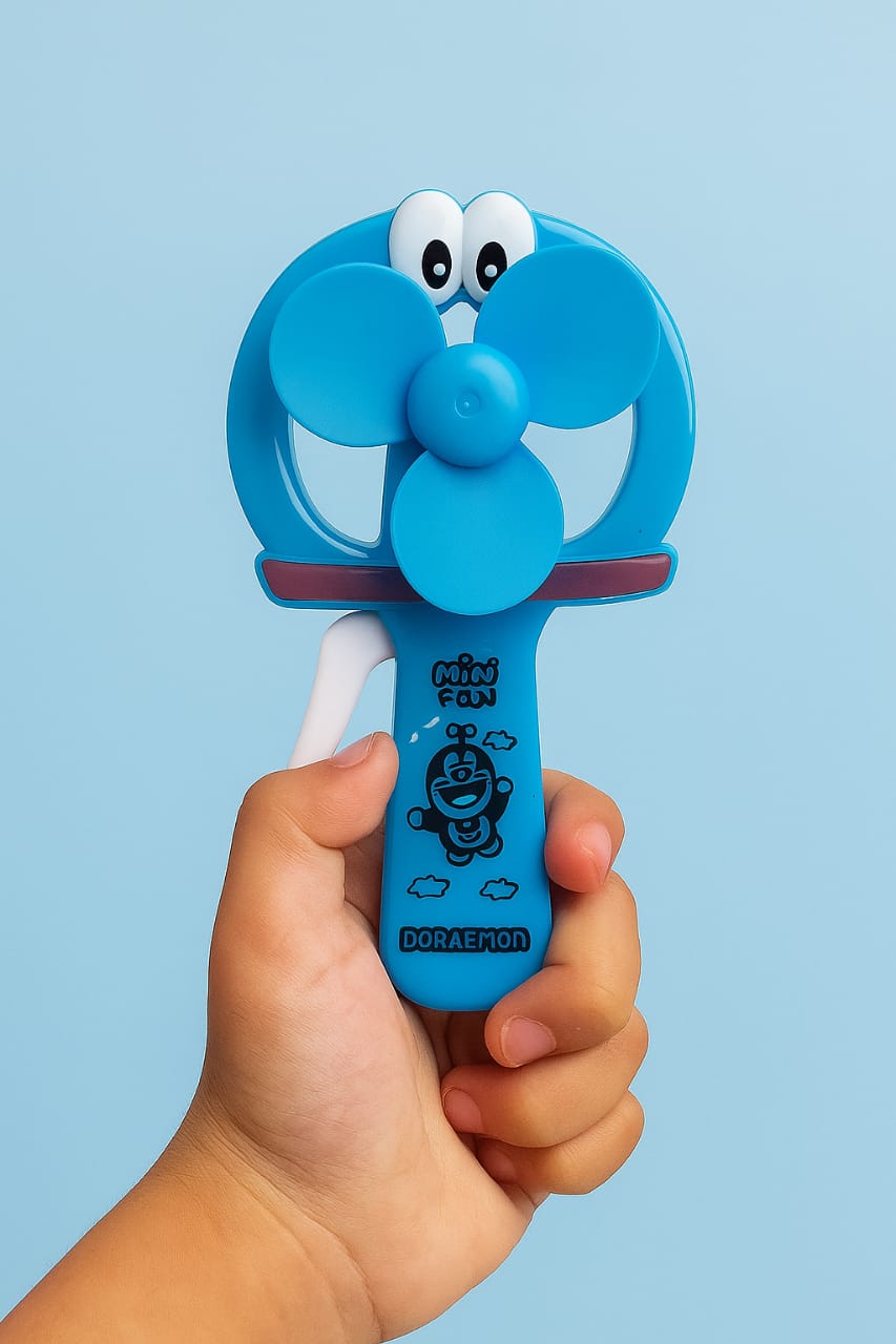 Mini Hand Fan – Cute Cartoon Manual Fan for Kids