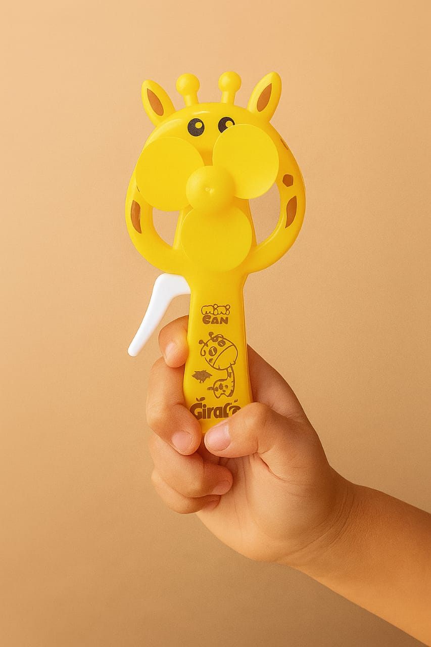 Mini Hand Fan – Cute Cartoon Manual Fan for Kids