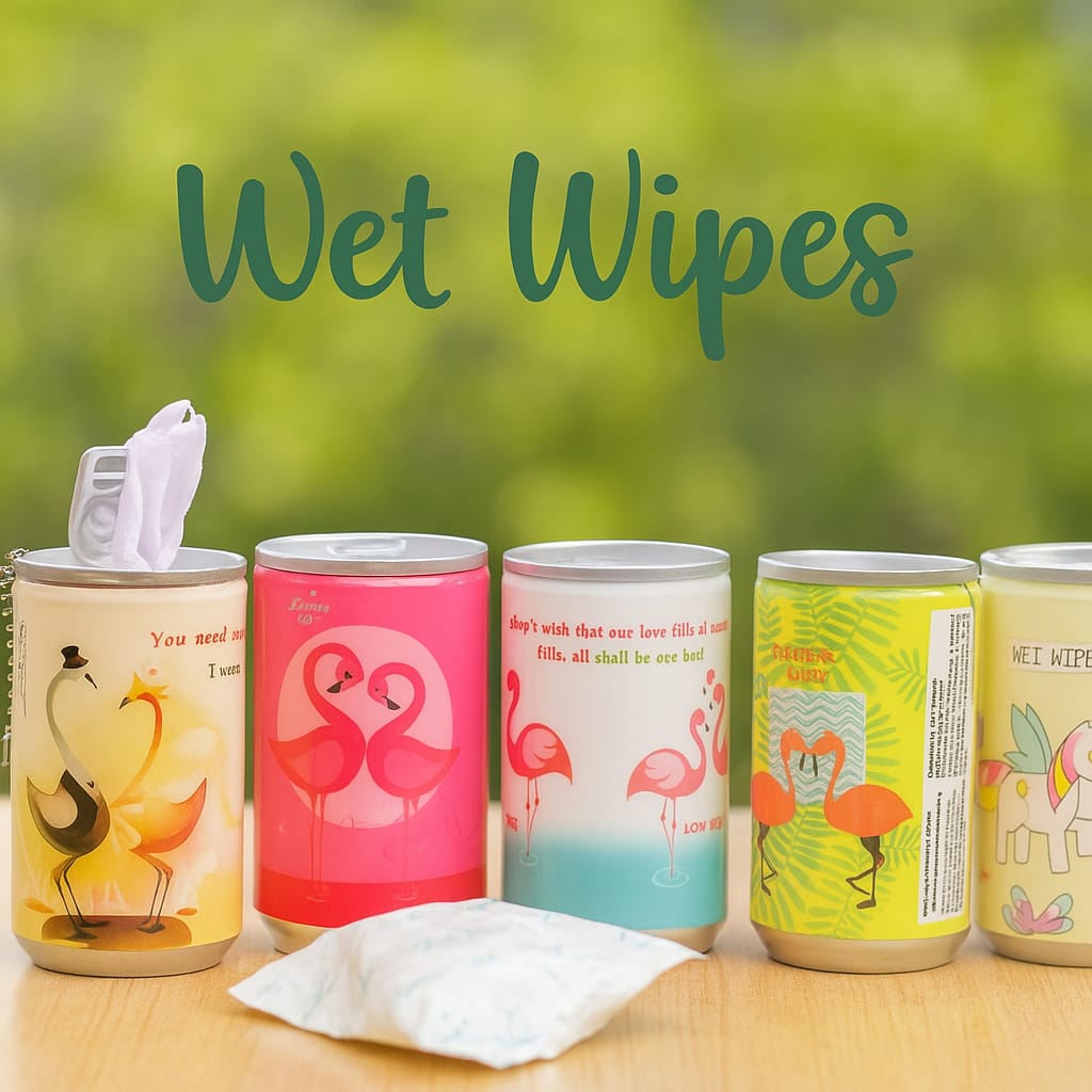 Mini Can Wet Wipes – Cute Travel Wipes in Reusable Can Design (Pack of 1)