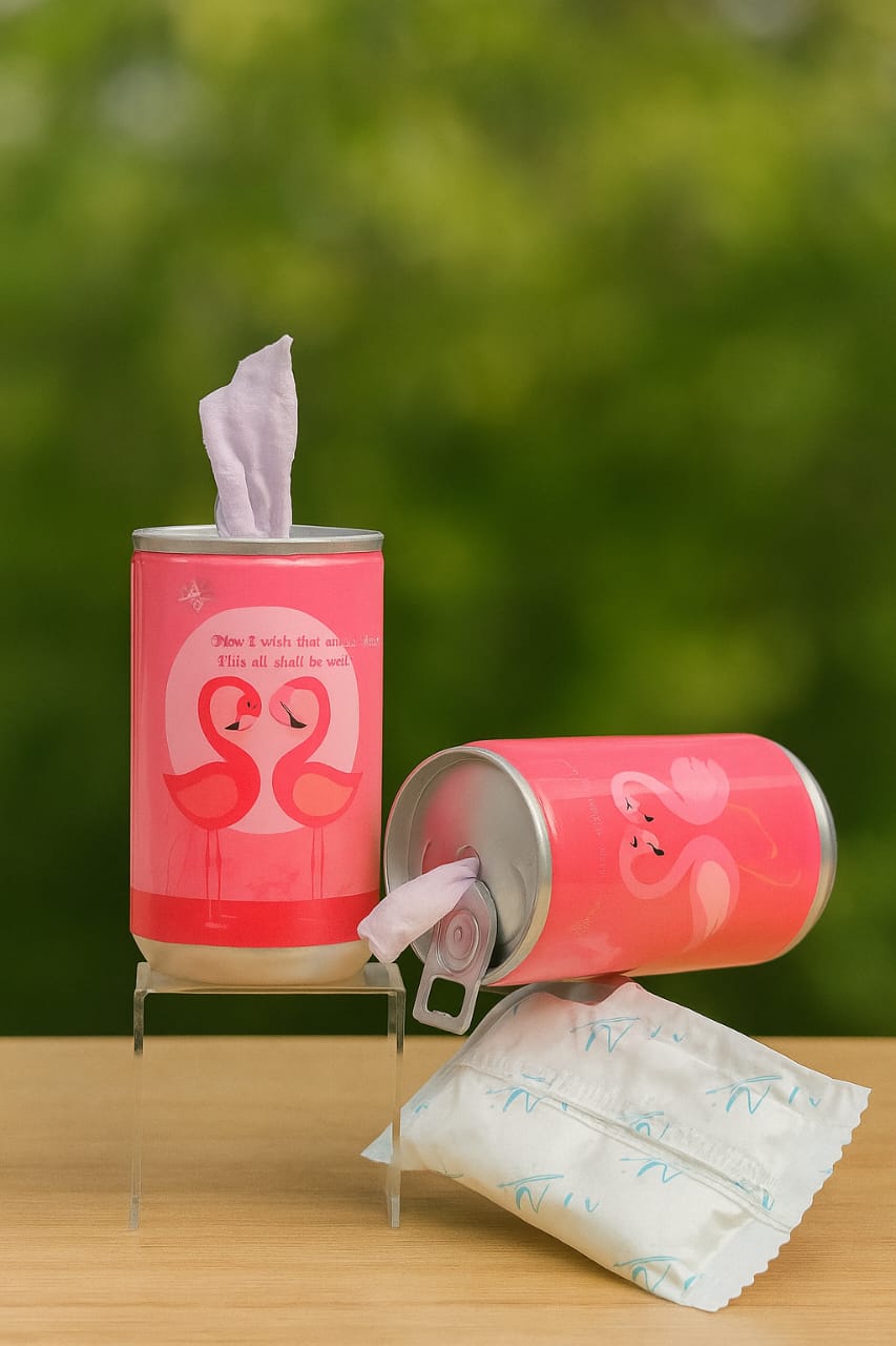Mini Can Wet Wipes – Cute Travel Wipes in Reusable Can Design (Pack of 1)