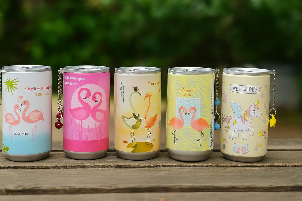 Mini Can Wet Wipes – Cute Travel Wipes in Reusable Can Design (Pack of 1)