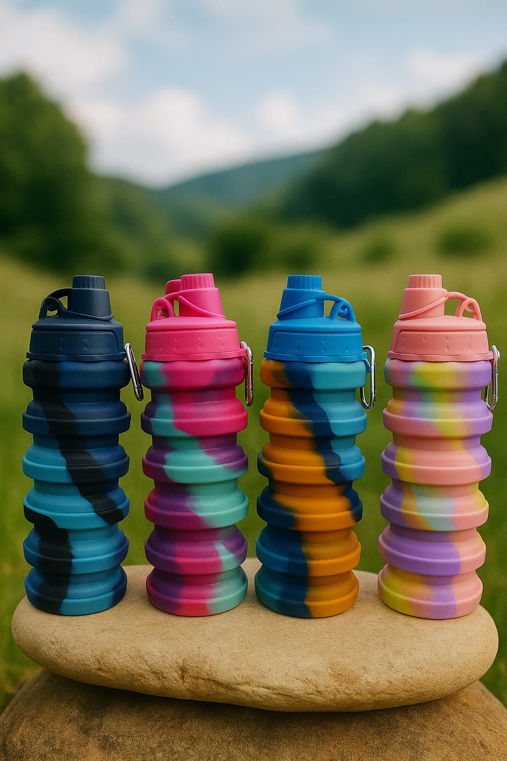 Twist & Go Collapsible Silicone Water Bottle – Adventure Ready!