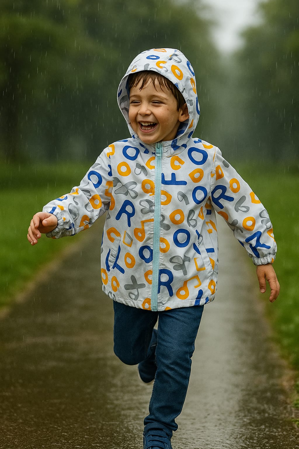Alphabet Rain Jacket – For Curious Little Explorers