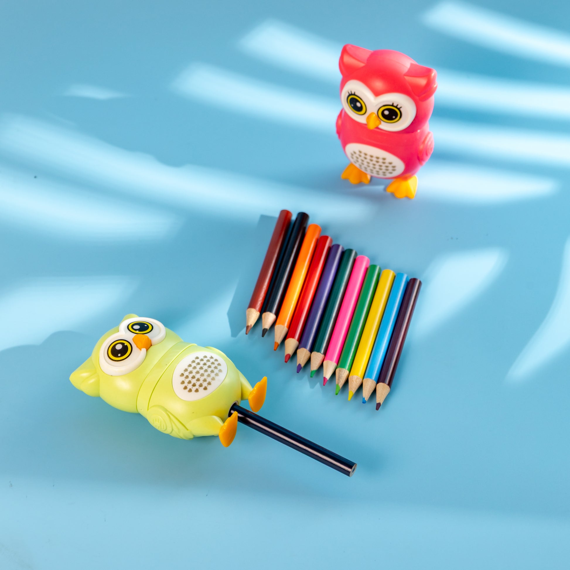 Owl Shaped Sharpener with Eraser – Cute & Colorful Combo for Kids
