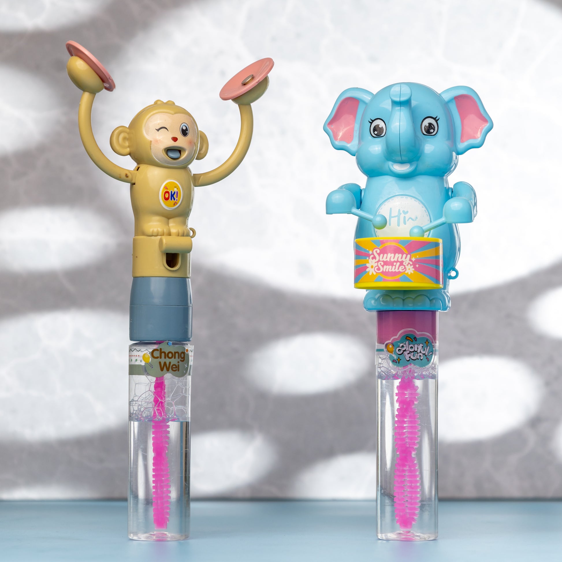 Animal Bubble Wand Toy – Monkey & Elephant Design