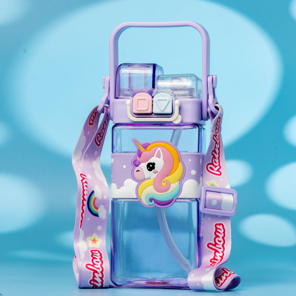 Unicorn Rainbow Water Bottle – Leakproof & Kid-Friendly (500ml)