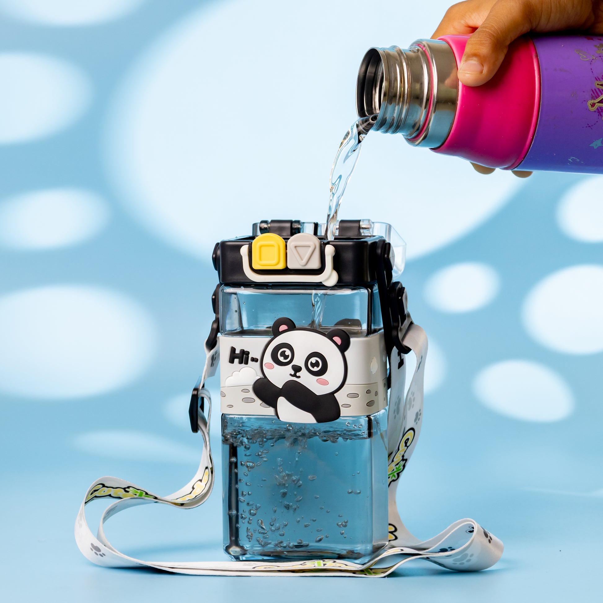 Panda Kids Water Bottle – Leakproof Flip Straw & BPA-Free (500ml)