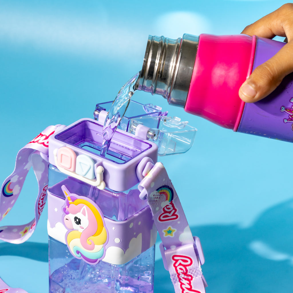 Unicorn Rainbow Water Bottle – Leakproof & Kid-Friendly (500ml)
