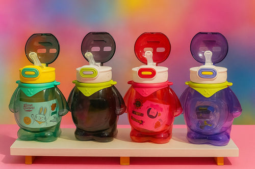Astronaut Penguin Water Bottle – Kids Leakproof Space Bottle with Fun Stickers