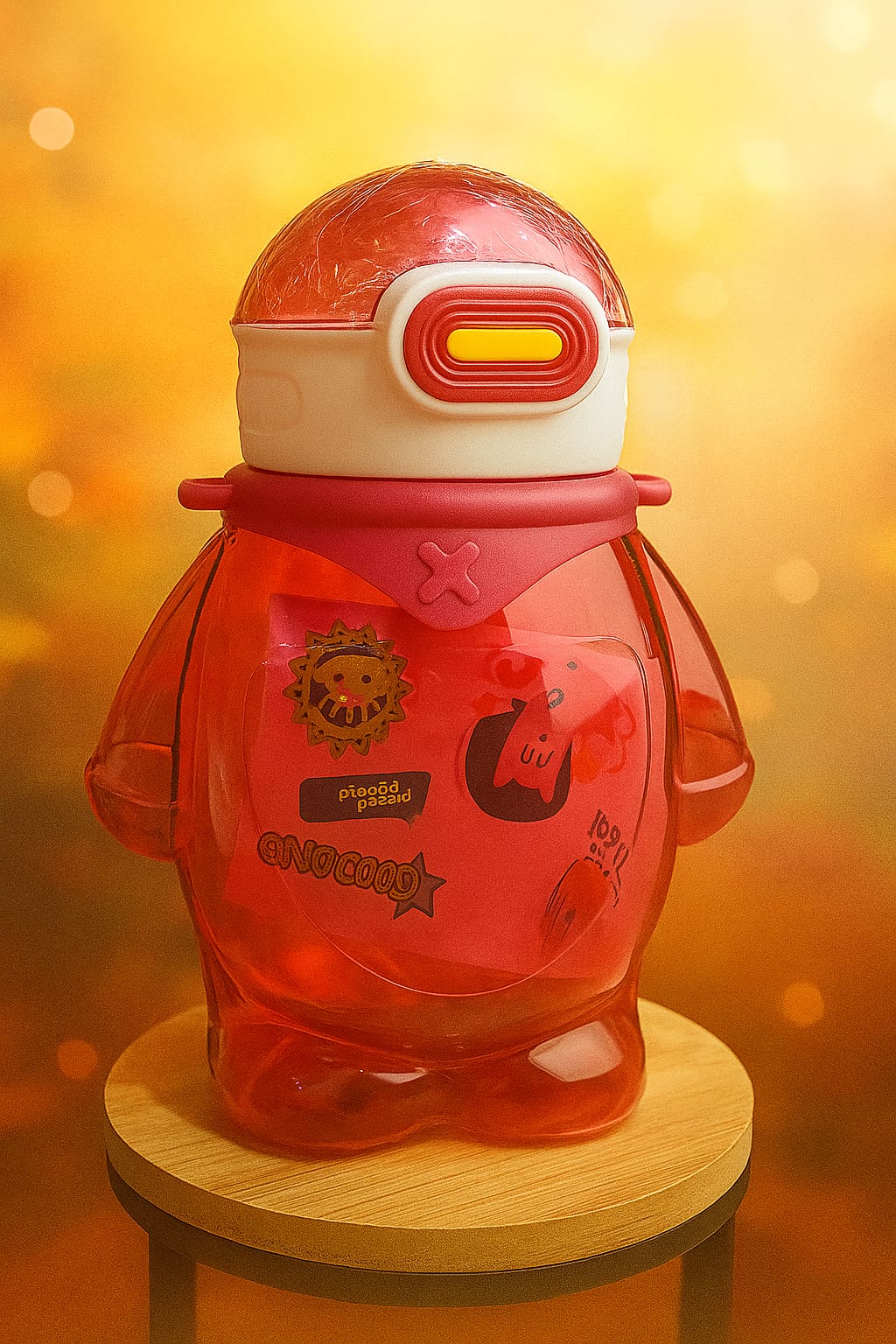 Astronaut Penguin Water Bottle – Kids Leakproof Space Bottle with Fun Stickers