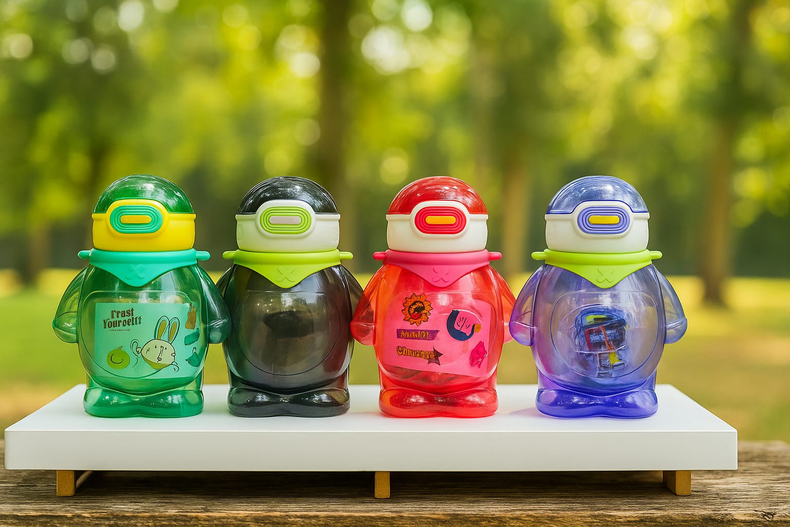 Astronaut Penguin Water Bottle – Kids Leakproof Space Bottle with Fun Stickers