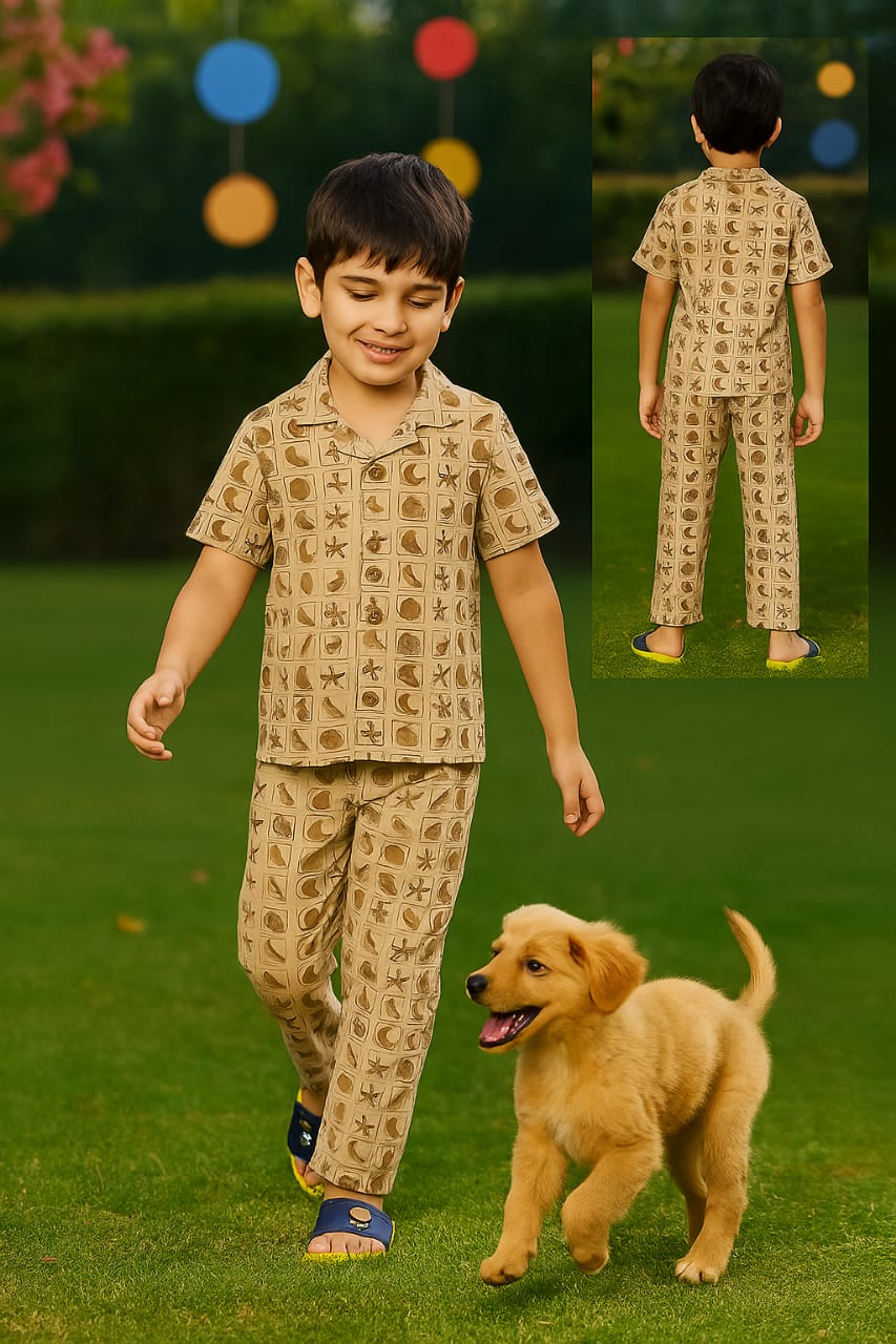 Little Explorer Sea Shell Cotton Night Suit