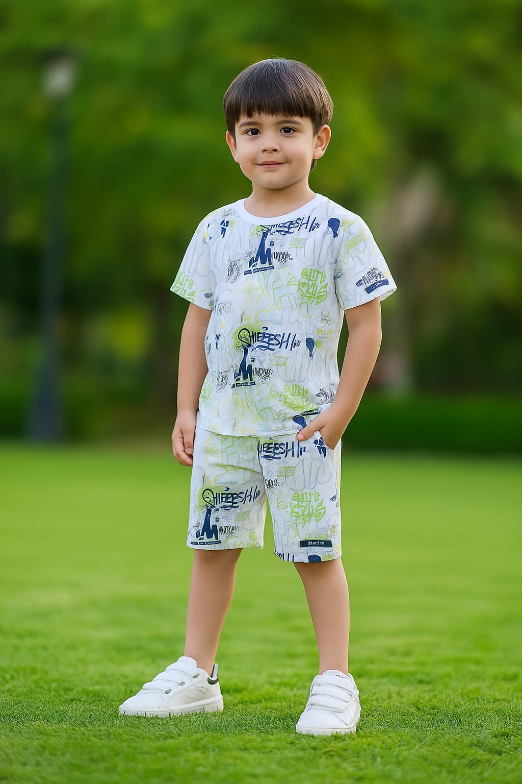 Cool Graffiti Print Co-ord Set for Boys – Cotton Comfort & Street Style!